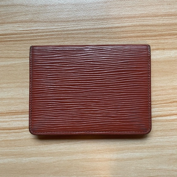 Vintage Louis Vuitton Men's Brown Epi Canvas Leather Slim ID Holder - Picture 4 of 4